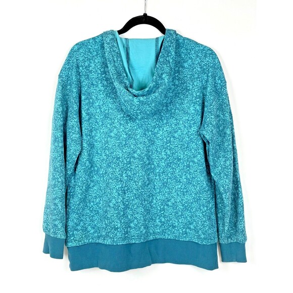 Athleta Sundown Alliance Hoodie Teal Blue Floral Oversized - Size XS (A7) - Picture 3 of 6